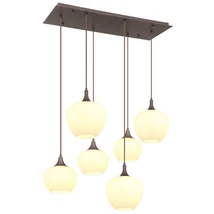 Pendul Globo MAXY metal, sticla, maro, alb, E27 - 15548-6HC