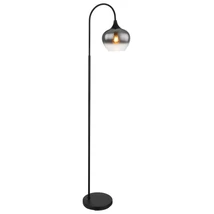 Lampadar Globo MAXY metal, sticla, negru, fumuriu, E27 - 15548S