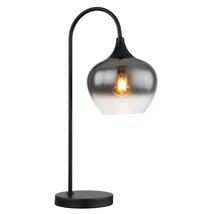 Veioza Globo MAXY metal, sticla, negru, fumuriu, E27 - 15548T