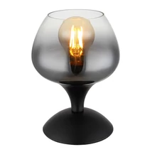 Veioza Globo MAXY metal, sticla, negru, fumuriu, E27 - 15548T2