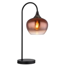 Veioza Globo MAXY metal, sticla, negru, alama, E27 - 15548TG