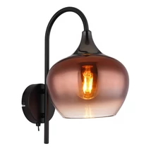 Aplica de perete Globo MAXY metal, sticla, negru, alama, E27 - 15548WG