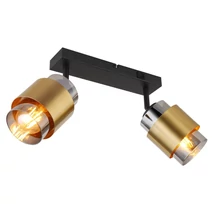Spot Globo MILLEY metal, sticla, negru, alama, fumuriu, E27 - 15560-2