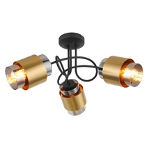 Spot Globo MILLEY metal, sticla, negru, alama, fumuriu, E27 - 15560-3D