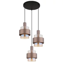 Pendul Globo MILLEY metal, sticla, negru, bronza, chihlimbar, E27 - 15560-3HA
