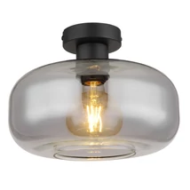 Plafoniera Globo GIUSEPPE metal, sticla, negru, fumuriu, E27 - 15566D
