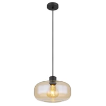 Pendul Globo GIUSEPPE metal, sticla, negru, chihlimbar, E27 - 15566HA