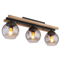 Plafoniera Globo CONNI metal, sticla, negru, fumuriu, E27 - 15569-3DW