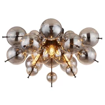 Plafoniera Globo UDO metal, sticla, negru, fumuriu, E14 - 15633DS