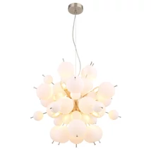 Pendul Globo UDO metal, sticla, nichel, alb, E14 - 15633HO