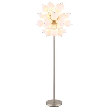 Lampadar Globo UDO metal, sticla, nichel, alb, E14 - 15633SO