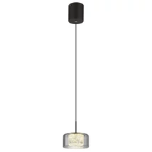 Pendul Globo FOGSY metal, sticla, acril, negru, fumuriu, LED, 6W, 4000K, 500Lm - 15634