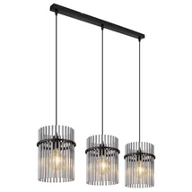 Pendul Globo GORLEY metal, sticla, negru, fumuriu, E27 - 15698-3H