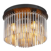 Plafoniera Globo GORLEY metal, sticla, negru, crom, fumuriu, E14 - 15698D