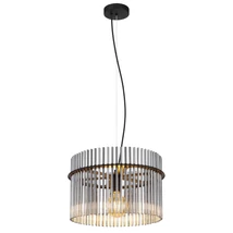 Pendul Globo GORLEY metal, sticla, negru, fumuriu, E27 - 15698H