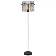 Lampadar Globo GORLEY metal, sticla, negru, fumuriu, E27 - 15698S