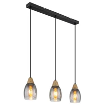 Pendul Globo REID metal, sticla, negru, maro, fumuriu, E27 - 15706-3H