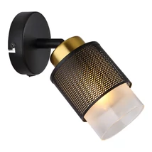 Aplica de perete Globo OLGA metal, sticla, negru, transparent, E27 - 15709-1