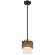Pendul Globo OLGA metal, sticla, negru, transparent, E27 - 15709H