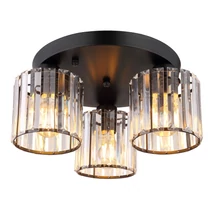Plafoniera Globo JORDANA metal, acril, negru, transparent, E27 - 15742-3D
