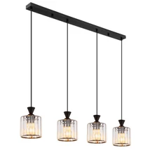 Pendul Globo JORDANA metal, acril, negru, transparent, E27 - 15742-4