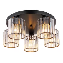 Plafoniera Globo JORDANA metal, acril, negru, transparent, E27 - 15742-5D