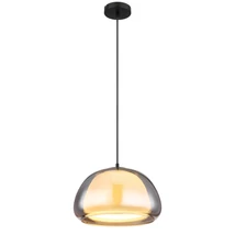 Pendul Globo JELLA metal, sticla, negru, fumuriu, E27 - 15743H1