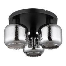 Plafoniera Globo XIA metal, sticla, negru, fumuriu, E27 - 15754-3D