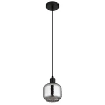 Pendul Globo XIA metal, sticla, negru, alb, fumuriu, E27 - 15754H