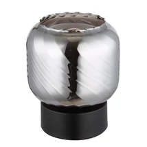 Veioza Globo XIA metal, sticla, negru, fumuriu, E27 - 15754T