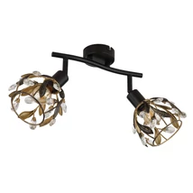 Spot Globo MIKA metal, acril, negru, auriu, E14 - 15759-2