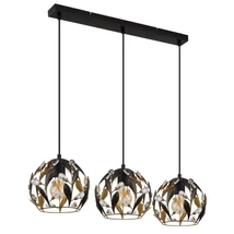 Pendul Globo MIKA metal, acril, negru, auriu, transparent, E27 - 15759-3H