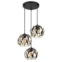 Pendul Globo MIKA metal, acril, negru, auriu, transparent, E27 - 15759-3HR