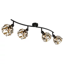 Plafoniera Globo MIKA metal, acril, negru, auriu, transparent, E14 - 15759-4