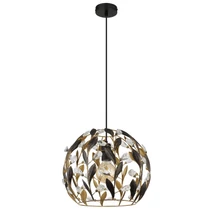 Pendul Globo MIKA metal, acril, negru, auriu, transparent, E27 - 15759H