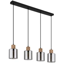Pendul Globo ALEIDIS metal, lemn, sticla, negru, maro, fumuriu, E27 - 15768-4