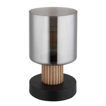 Veioza Globo ALEIDIS metal, lemn, sticla, negru, maro, fumuriu, E27 - 15768T