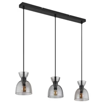 Pendul Globo MASSEY metal, sticla, maro, fumuriu, E14 - 15769S-3