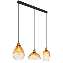 Pendul Globo SALVY metal, sticla, negru, chihlimbar, E27 - 15786-3H