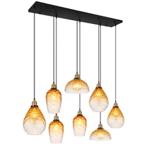 Pendul Globo SALVY metal, sticla, negru, chihlimbar, E27 - 15786-8H