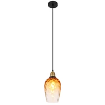 Pendul Globo SALVY metal, sticla, negru, chihlimbar, E27 - 15786H2