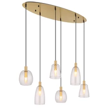 Pendul Globo GARRI metal, sticla, alama, transparent, E14 - 15789-6HM