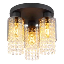 Plafoniera Globo BACKEY metal, sticla, negru, fumuriu, E27 - 15799-3D