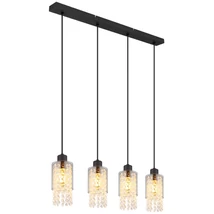 Pendul Globo BACKEY metal, sticla, negru, fumuriu, E27 - 15799-4H