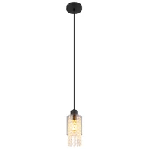 Pendul Globo BACKEY metal, sticla, negru, fumuriu, E27 - 15799H