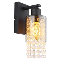 Aplica de perete Globo BACKEY metal, sticla, negru, fumuriu, E27 - 15799W