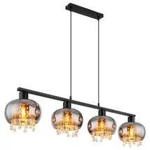 Pendul Globo CORRY metal, sticla, negru, fumuriu, E27 - 15839-4H