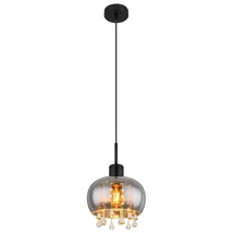 Pendul Globo CORRY metal, sticla, negru, fumuriu, E27 - 15839H