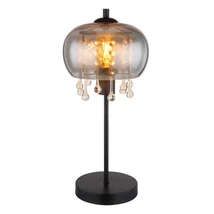 Veioza Globo CORRY metal, sticla, negru, fumuriu, E27 - 15839T