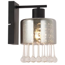 Aplica de perete Globo HENDRY metal, sticla, negru, fumuriu, E27 - 15884W